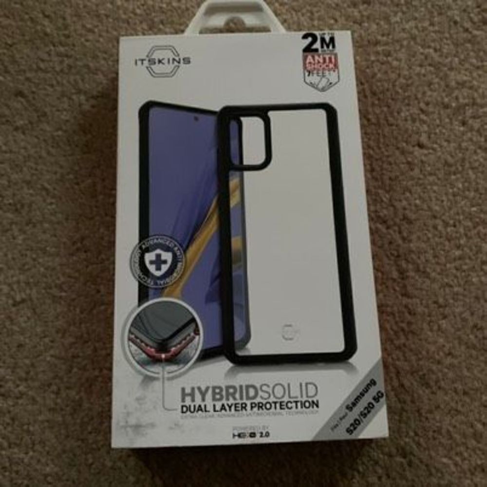 ItSkins Hybrid Solid Dual Layer Protection Black Case For Samsung S20/S20 5G